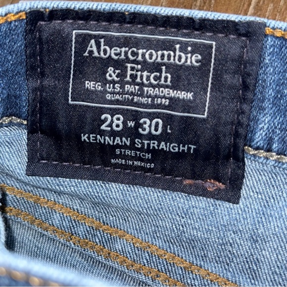 Abercrombie & Fitch Men’s 28x30 Straight Leg Jeans Kennan Straight Blue - Picture 5 of 11